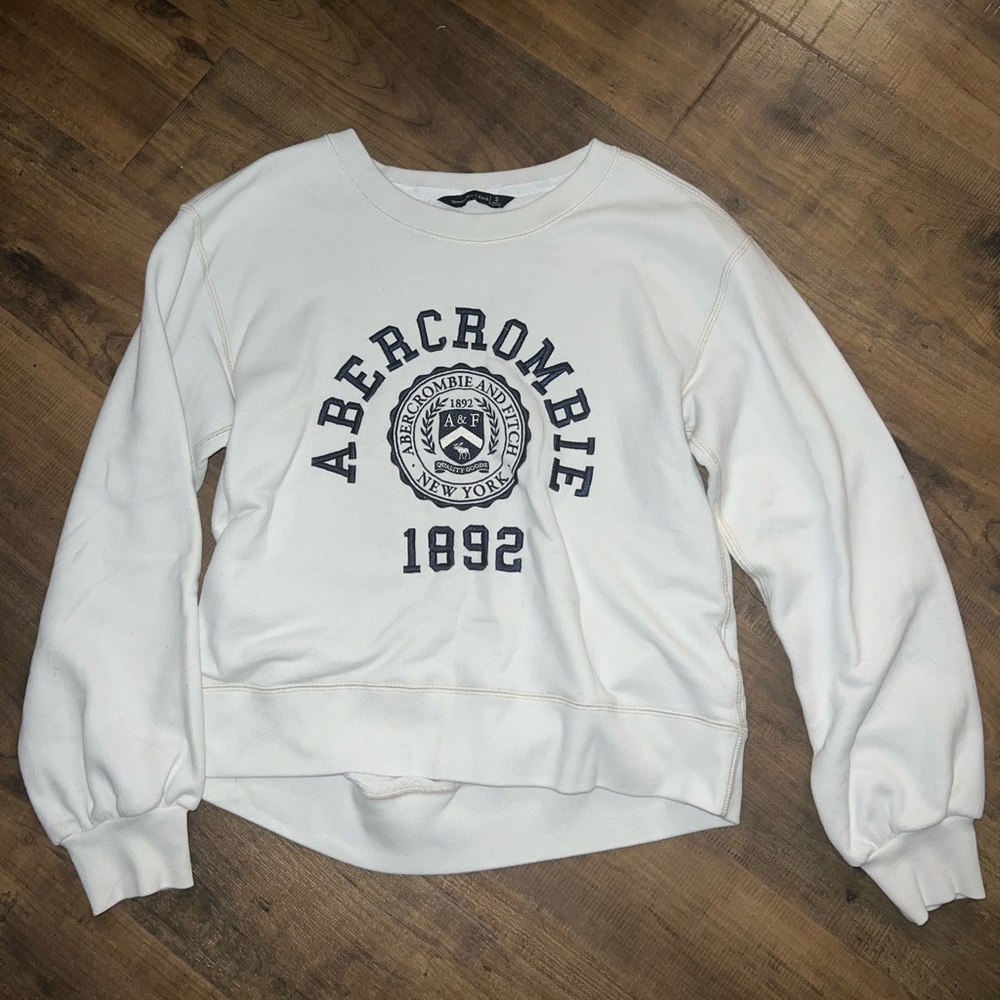 Abercrombie white crew neck sweater